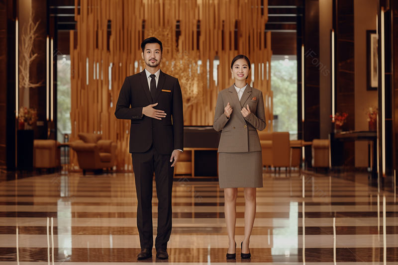 酒店的专业服务人员迎宾场景,高清,摄影图,摄影图片,图片大全,摄影图免费下载